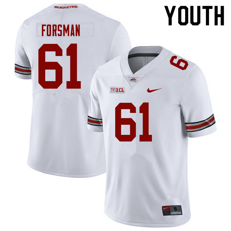 Youth #61 Jack Forsman Ohio State Buckeyes College Football Jerseys Sale-White